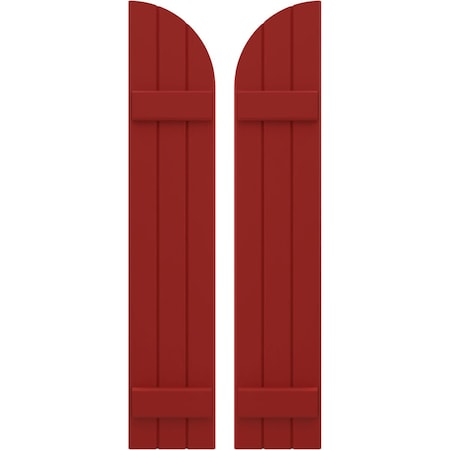 Ekena Millwork Americraft 3-Board (2 Batten) Wood Joined Board-n-Batten Shutters w/ Arch Top, ARW101BQ311X66BRH, PR ARW101BQ311X66BRH